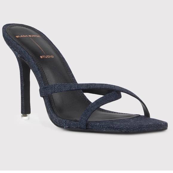 BLACK SUEDE STUDIO ARIELLE HEELS - Picture 3 of 6